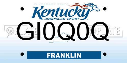 GI0Q0Q Kentucky License Plate