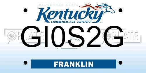 GI0S2G Kentucky License Plate