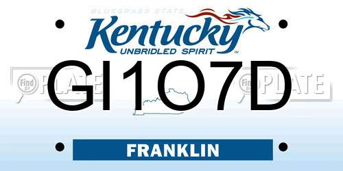 GI1O7D Kentucky License Plate