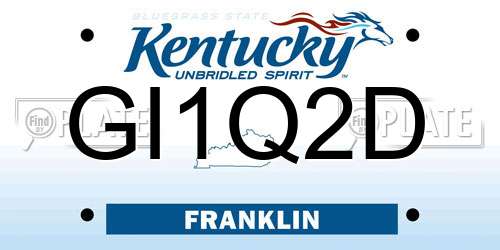 GI1Q2D Kentucky License Plate