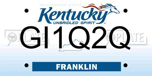 GI1Q2Q Kentucky License Plate