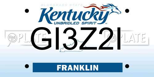 GI3Z2I Kentucky License Plate