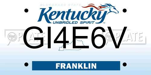 GI4E6V Kentucky License Plate