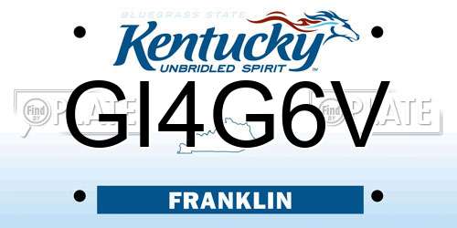 GI4G6V Kentucky License Plate