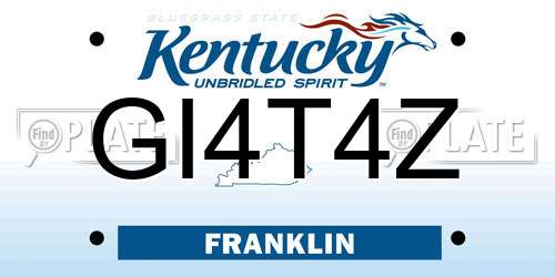GI4T4Z Kentucky License Plate