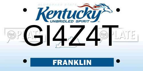 GI4Z4T Kentucky License Plate