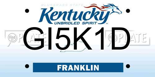 GI5K1D Kentucky License Plate