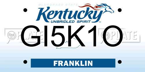 GI5K1O Kentucky License Plate