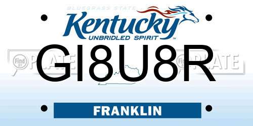 GI8U8R Kentucky License Plate
