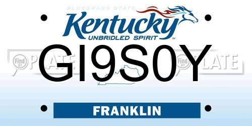 GI9S0Y Kentucky License Plate