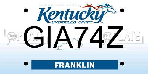 GIA74Z Kentucky License Plate