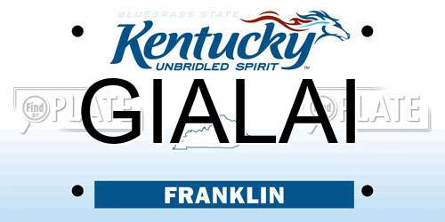 GIALAI Kentucky License Plate