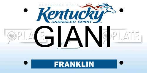 GIANI Kentucky License Plate