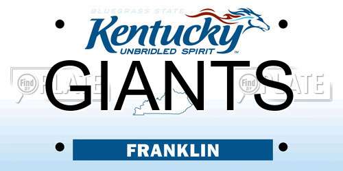 GIANTS Kentucky License Plate