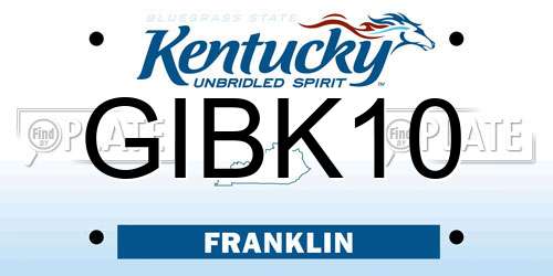 GIBK10 Kentucky License Plate