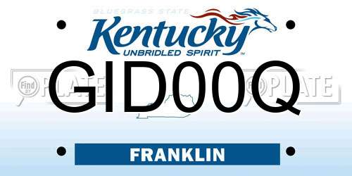 GID00Q Kentucky License Plate