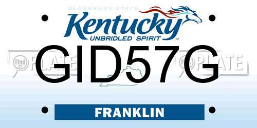 GID57G Kentucky License Plate