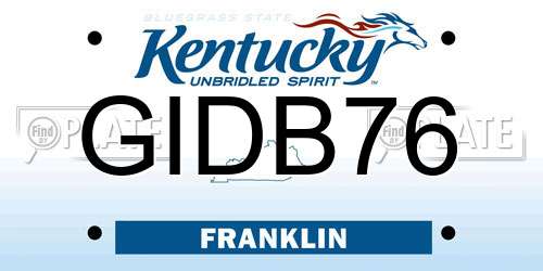 GIDB76 Kentucky License Plate