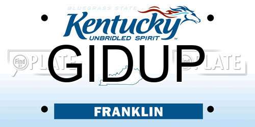 GIDUP Kentucky License Plate