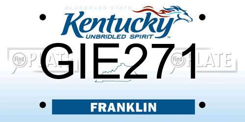 GIE271 Kentucky License Plate