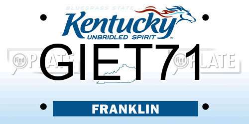 GIET71 Kentucky License Plate