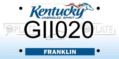 GII020 Kentucky License Plate