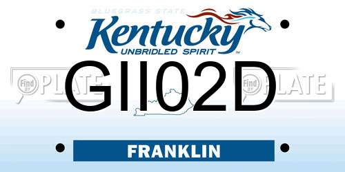 GII02D Kentucky License Plate