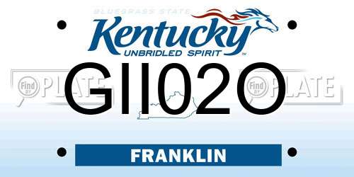 GII02O Kentucky License Plate
