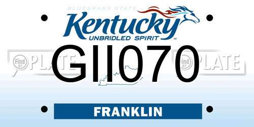GII070 Kentucky License Plate