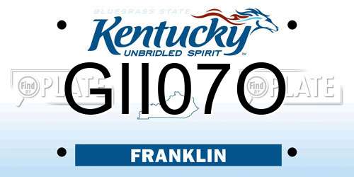 GII07O Kentucky License Plate