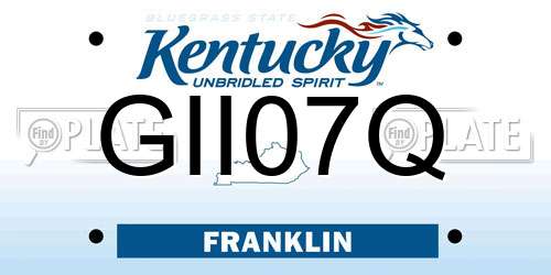 GII07Q Kentucky License Plate