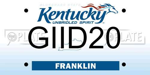 GIID20 Kentucky License Plate