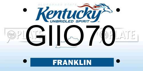 GIIO70 Kentucky License Plate