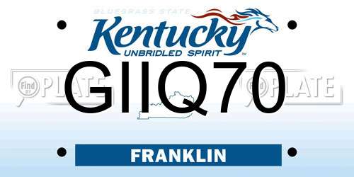 GIIQ70 Kentucky License Plate