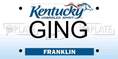 GING Kentucky License Plate