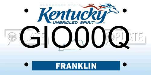 GIO00Q Kentucky License Plate