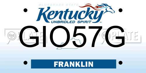 GIO57G Kentucky License Plate