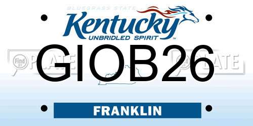 GIOB26 Kentucky License Plate