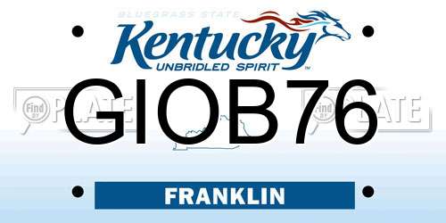 GIOB76 Kentucky License Plate