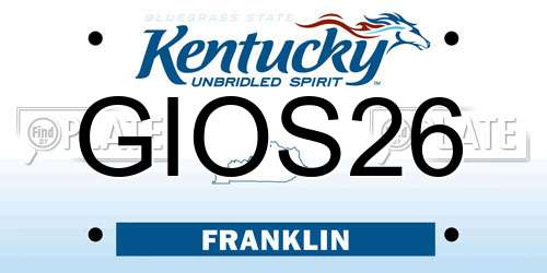 GIOS26 Kentucky License Plate