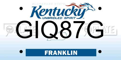 GIQ87G Kentucky License Plate
