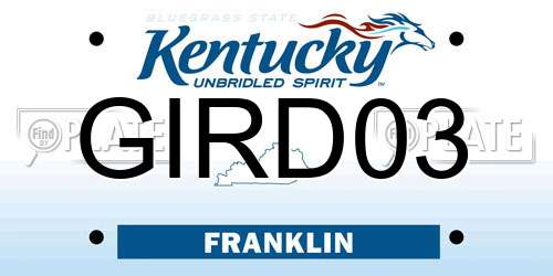 GIRD03 Kentucky License Plate