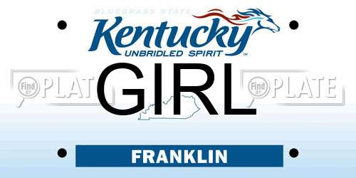 GIRL Kentucky License Plate