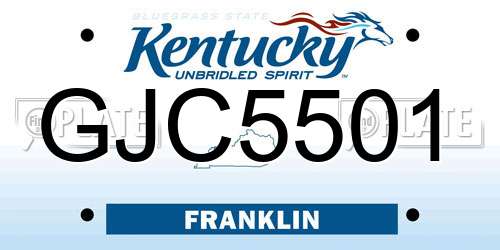 GJC5501 Kentucky License Plate