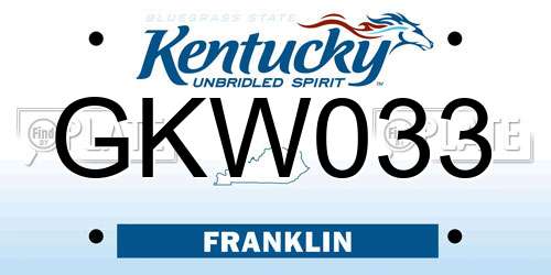 GKW033 Kentucky License Plate