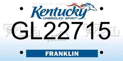 GL22715 Kentucky License Plate