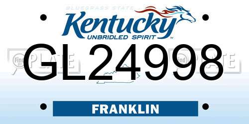 GL24998 Kentucky License Plate