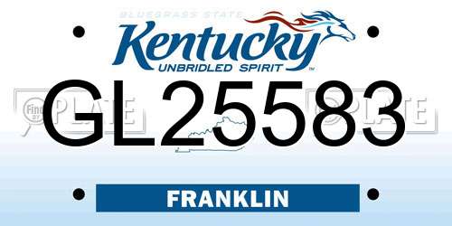 GL25583 Kentucky License Plate