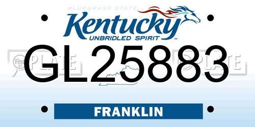 GL25883 Kentucky License Plate