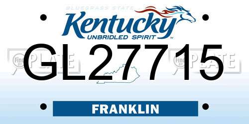 GL27715 Kentucky License Plate